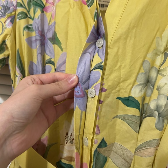 Zara Floral Yellow Dress with the Belt - Picture 8 of 10